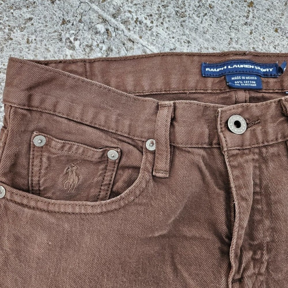 Ralph Lauren Sport Women Jeans Brown Cotton Denim Slim Jeans Size 28 - Picture 5 of 9